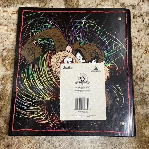 Looney Tunes TAZ the Tasmanian Devil Binder 3-Ring 90s RETRO Vintage New - Picture 2 of 8